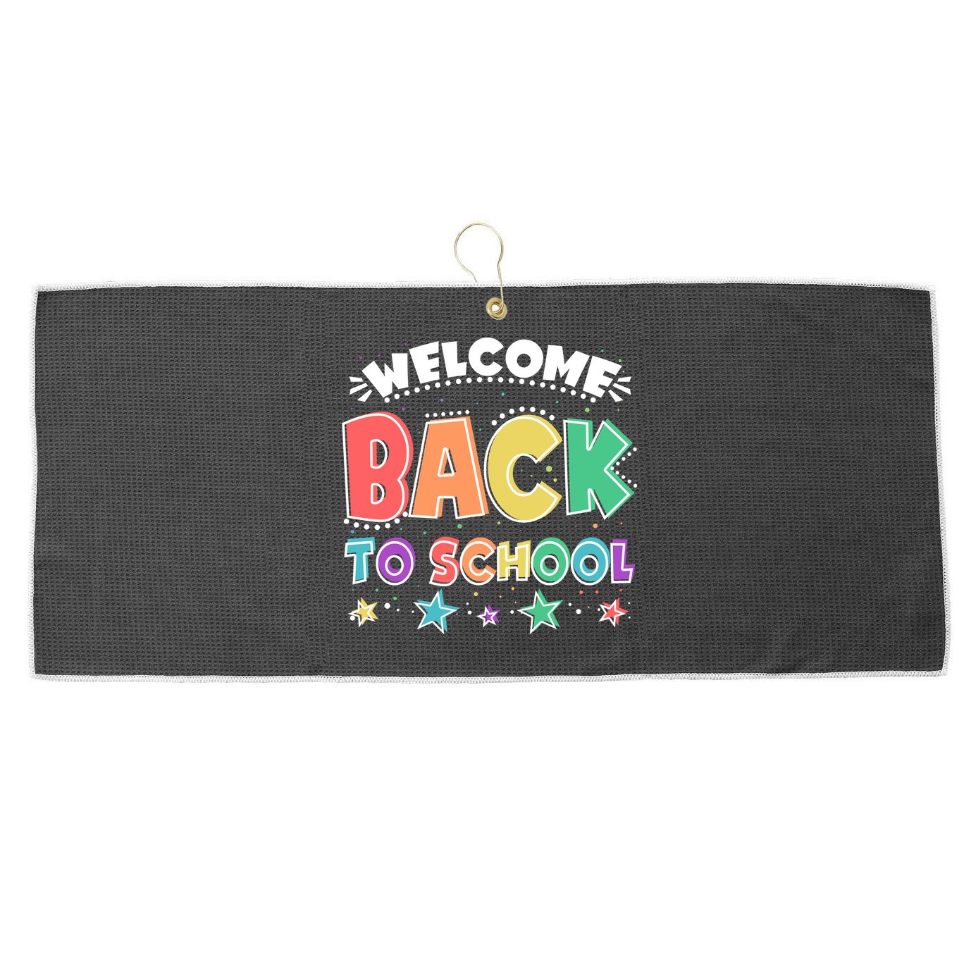 Cute Colorful Welcome Back To School Large Microfiber Waffle Golf Towel