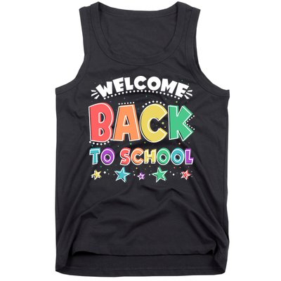 Cute Colorful Welcome Back To School Tank Top