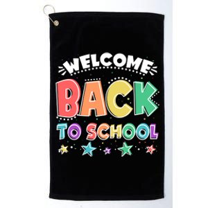 Cute Colorful Welcome Back To School Platinum Collection Golf Towel