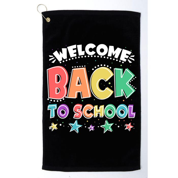 Cute Colorful Welcome Back To School Golf Towel