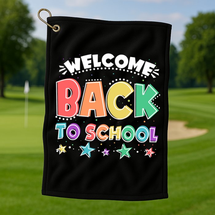 Cute Colorful Welcome Back To School Golf Towel