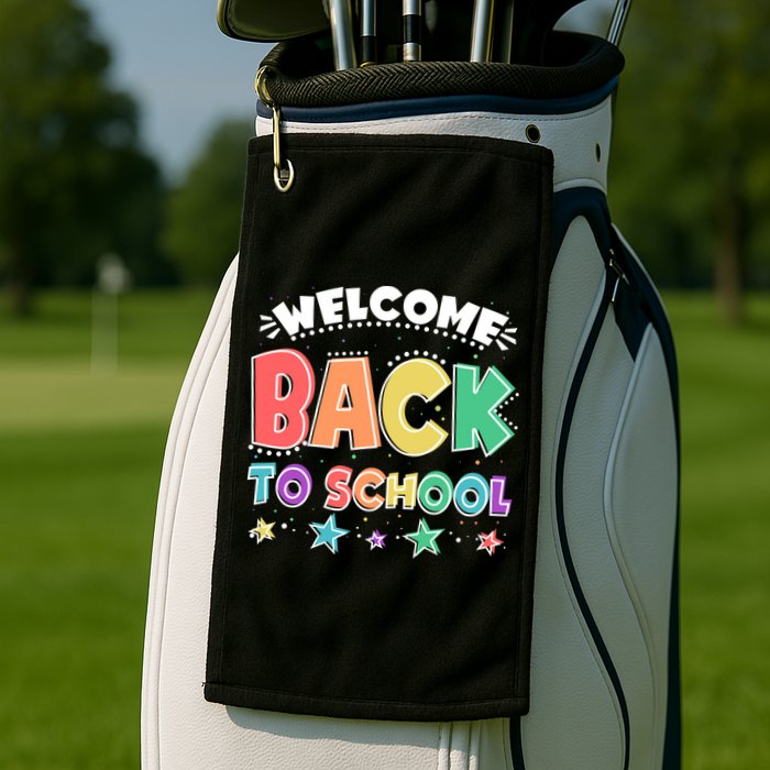 Cute Colorful Welcome Back To School Golf Towel