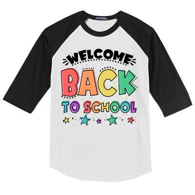 Cute Colorful Welcome Back To School Kids Colorblock Raglan Jersey