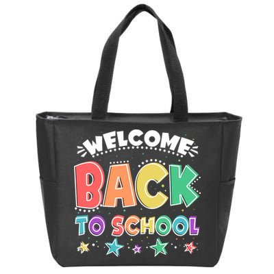 Cute Colorful Welcome Back To School Zip Tote Bag