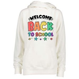 Cute Colorful Welcome Back To School Womens Funnel Neck Pullover Hood