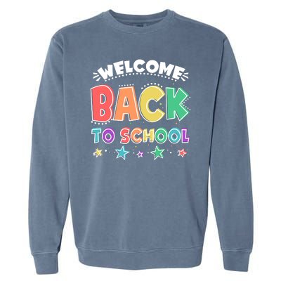 Cute Colorful Welcome Back To School Garment-Dyed Sweatshirt