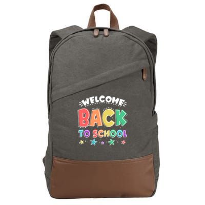 Cute Colorful Welcome Back To School Cotton Canvas Backpack