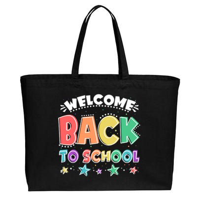 Cute Colorful Welcome Back To School Cotton Canvas Jumbo Tote