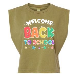 Cute Colorful Welcome Back To School Garment-Dyed Women's Muscle Tee