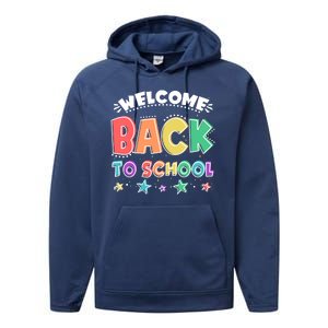 Cute Colorful Welcome Back To School Performance Fleece Hoodie