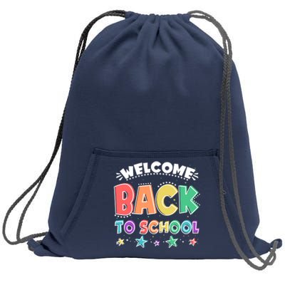 Cute Colorful Welcome Back To School Sweatshirt Cinch Pack Bag