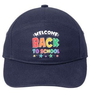 Cute Colorful Welcome Back To School 7-Panel Snapback Hat