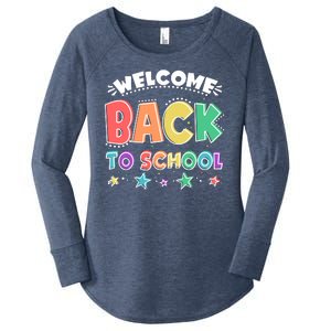 Cute Colorful Welcome Back To School Women's Perfect Tri Tunic Long Sleeve Shirt