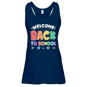 Cute Colorful Welcome Back To School Ladies Essential Flowy Tank