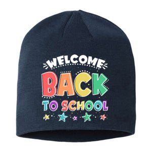 Cute Colorful Welcome Back To School Sustainable Beanie