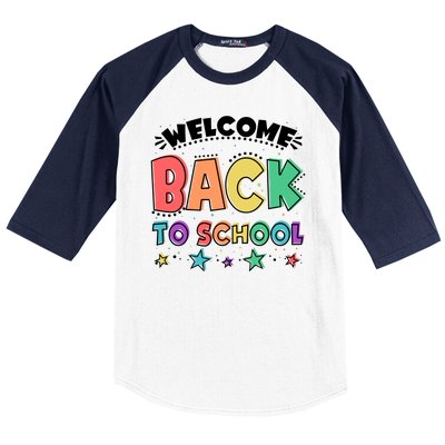 Cute Colorful Welcome Back To School Baseball Sleeve Shirt