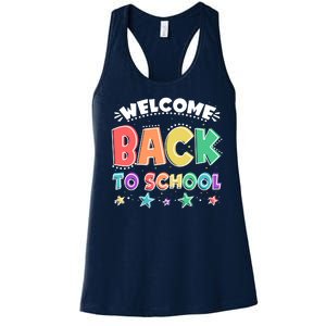 Cute Colorful Welcome Back To School Women's Racerback Tank