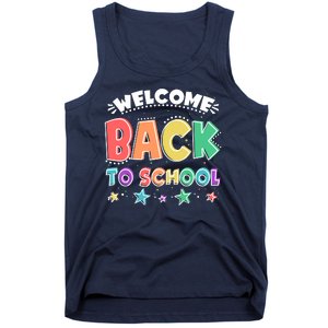 Cute Colorful Welcome Back To School Tank Top