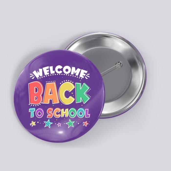 Cute Colorful Welcome Back To School Button