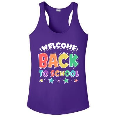 Cute Colorful Welcome Back To School Ladies PosiCharge Competitor Racerback Tank