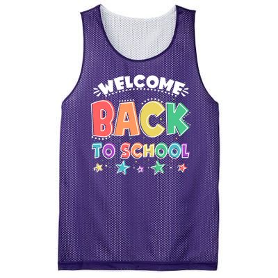 Cute Colorful Welcome Back To School Mesh Reversible Basketball Jersey Tank