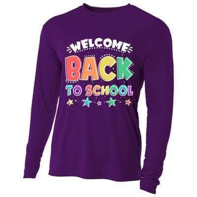 Cute Colorful Welcome Back To School Cooling Performance Long Sleeve Crew