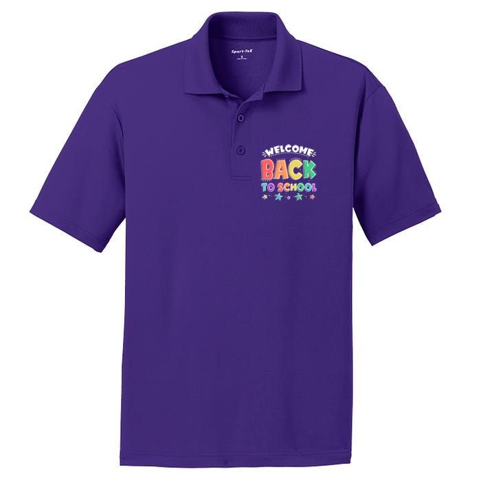 Cute Colorful Welcome Back To School PosiCharge RacerMesh Polo