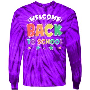 Cute Colorful Welcome Back To School Tie-Dye Long Sleeve Shirt