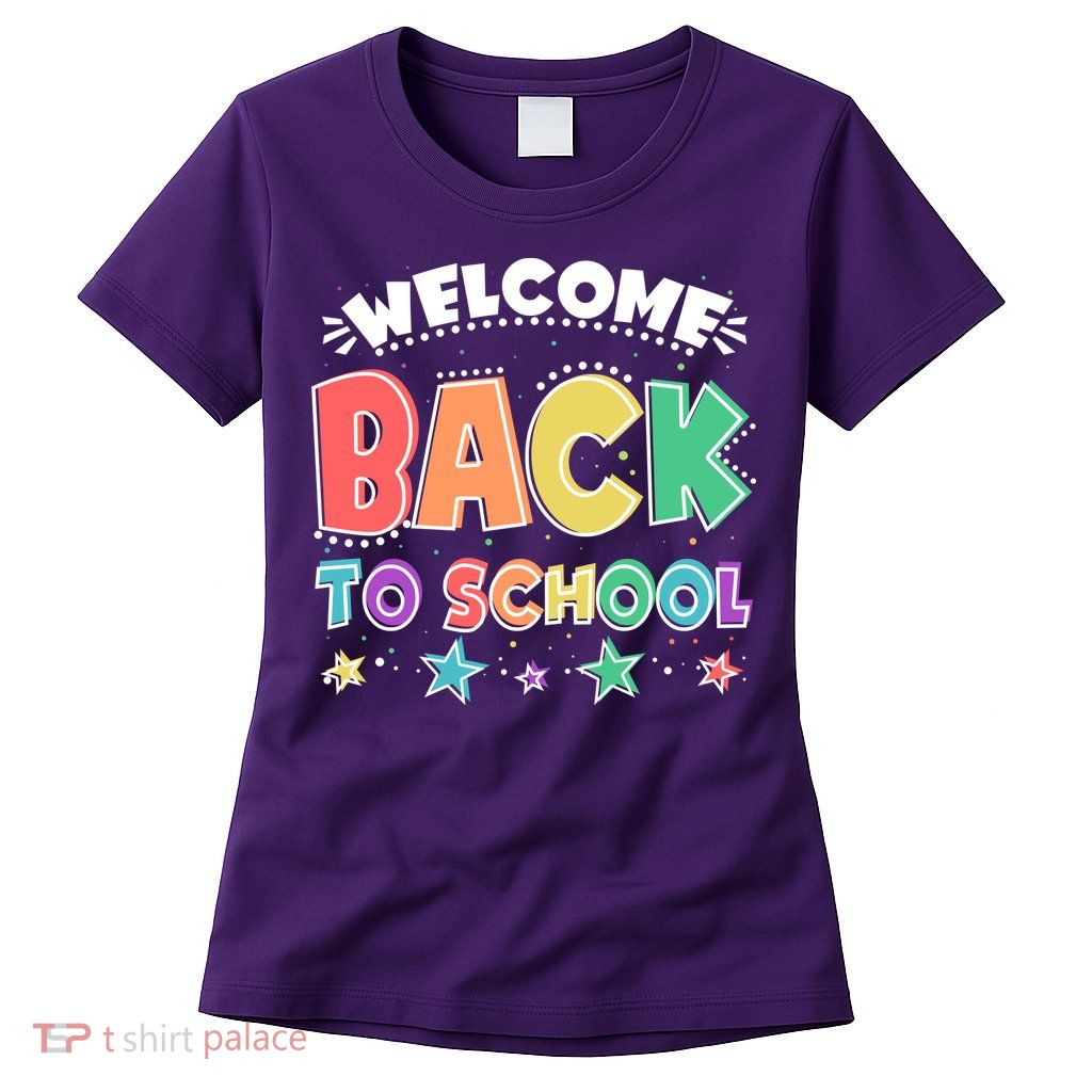 Cute Colorful Welcome Back To School Womens T-Shirt