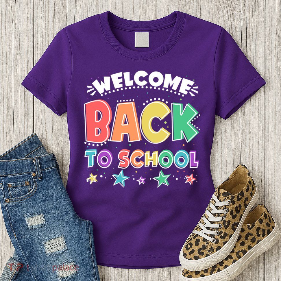 Cute Colorful Welcome Back To School Womens T-Shirt