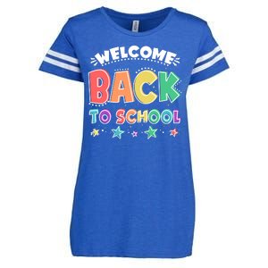 Cute Colorful Welcome Back To School Enza Ladies Jersey Football T-Shirt