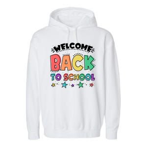 Cute Colorful Welcome Back To School Garment-Dyed Fleece Hoodie