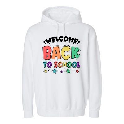 Cute Colorful Welcome Back To School Garment-Dyed Fleece Hoodie