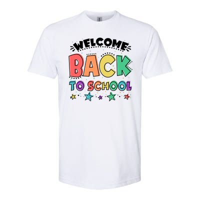 Cute Colorful Welcome Back To School Softstyle® CVC T-Shirt