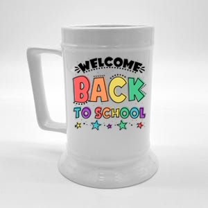 Cute Colorful Welcome Back To School Beer Stein