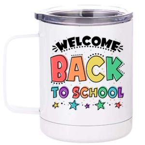 Cute Colorful Welcome Back To School 12 oz Stainless Steel Tumbler Cup