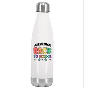 Cute Colorful Welcome Back To School Stainless Steel Insulated Water Bottle