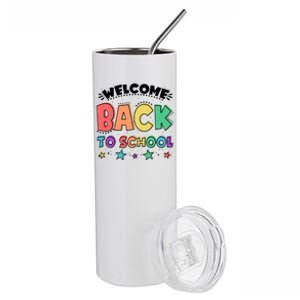 Cute Colorful Welcome Back To School Stainless Steel Tumbler