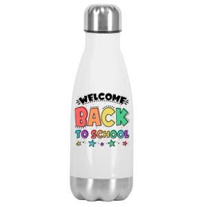 Cute Colorful Welcome Back To School Stainless Steel Insulated Water Bottle