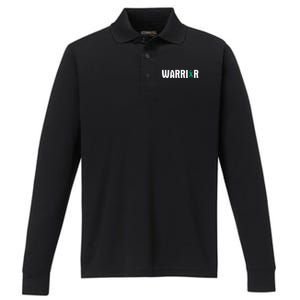 Cervical Cancer Warrior Awareness Fighter Quote Saying Performance Long Sleeve Polo