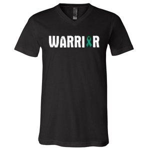 Cervical Cancer Warrior Awareness Fighter Quote Saying V-Neck T-Shirt