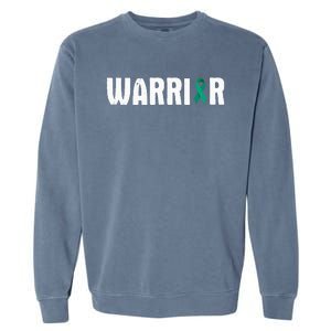 Cervical Cancer Warrior Awareness Fighter Quote Saying Garment-Dyed Sweatshirt