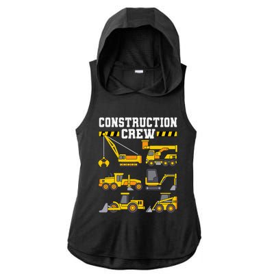 Construction Crew Worker Excavator Ladies PosiCharge Tri-Blend Wicking Draft Hoodie Tank