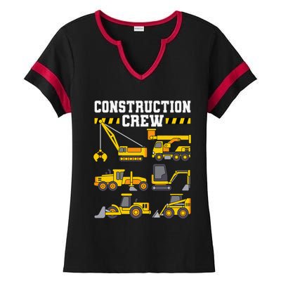 Construction Crew Worker Excavator Ladies Halftime Notch Neck Tee