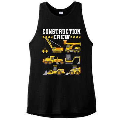 Construction Crew Worker Excavator Ladies PosiCharge Tri-Blend Wicking Tank