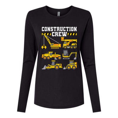 Construction Crew Worker Excavator Womens Cotton Relaxed Long Sleeve T-Shirt