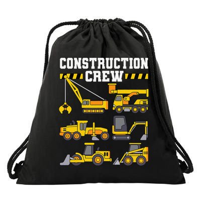 Construction Crew Worker Excavator Drawstring Bag