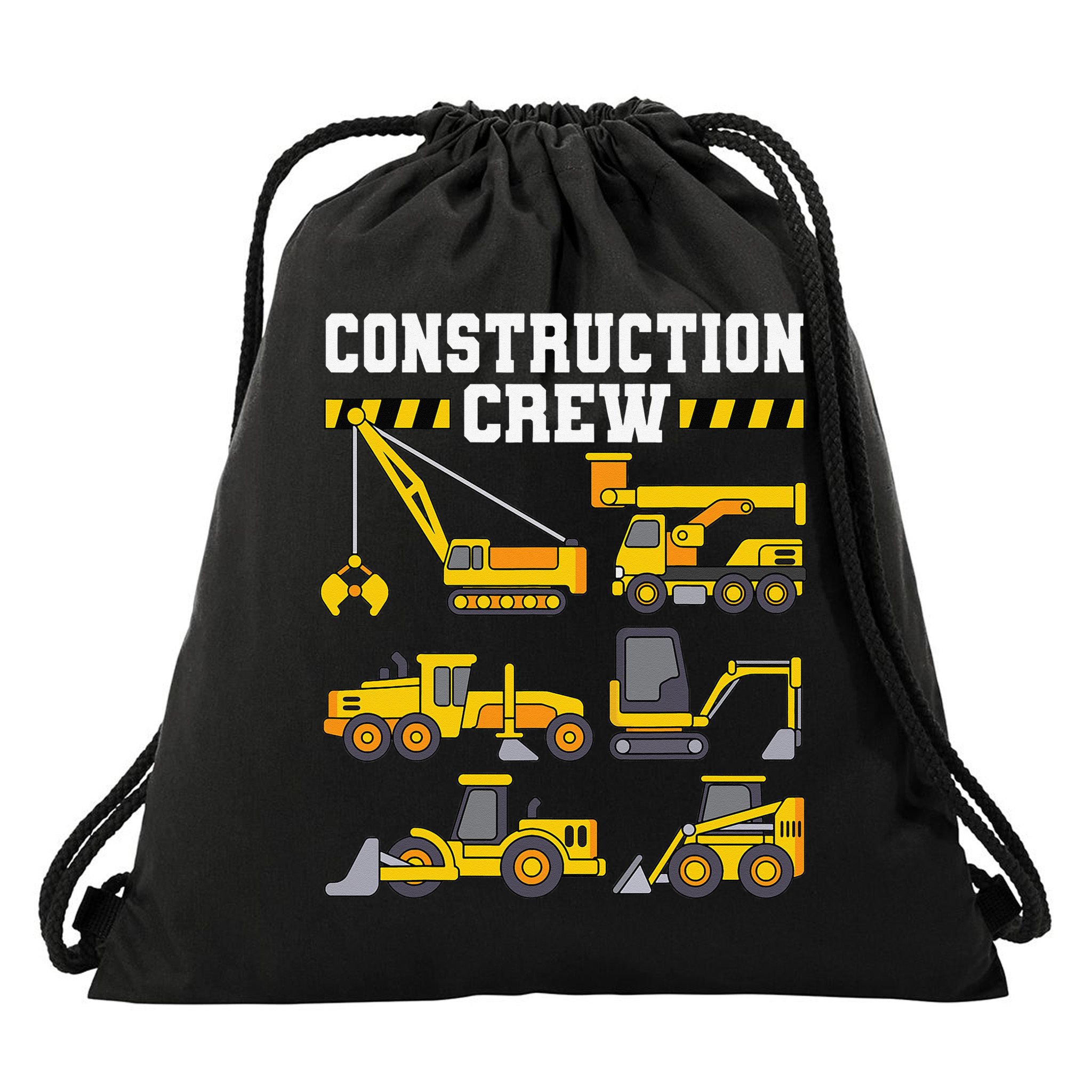 Construction Crew Worker Excavator Drawstring Bag