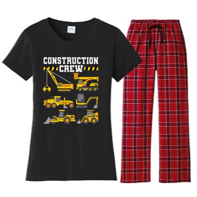 Construction Crew Worker Excavator Women's Flannel Pajama Set