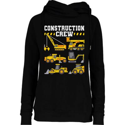 Construction Crew Worker Excavator Womens Funnel Neck Pullover Hood